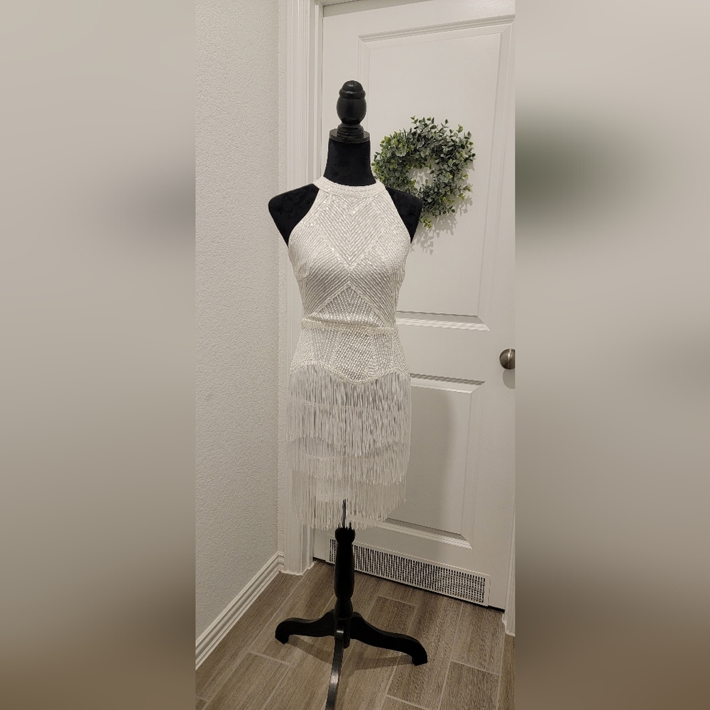White sequin fridge dress
